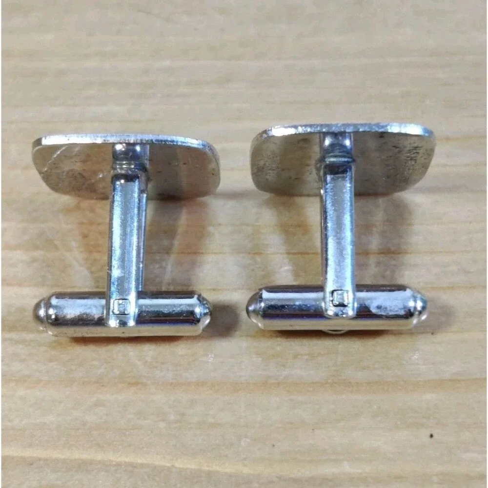 Vtg 925 Sterling Silver Top N.S. Meyer, NY Matte Finish Square Cufflinks